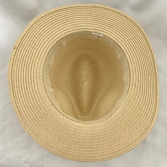 New~Unisex / Straw Hat With Turquoise Stone Detail - Picture 8 of 10